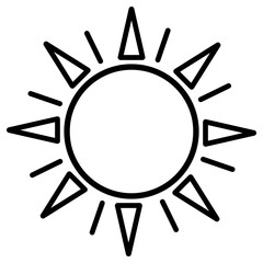 Sun with Rays Simple Illustration 