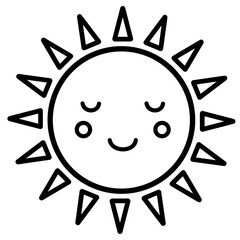 Smiling Sun Simple Illustration 