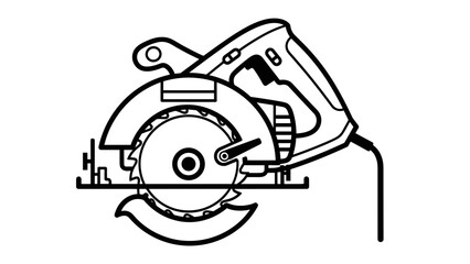 Electric Circular Saw Tool Illustration.