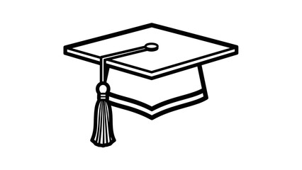 Graduation Cap Illustration with Tassel.
