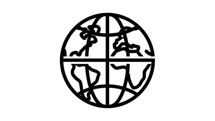 Globe with Abstract Human Figures Illustration.