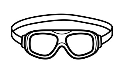 Simple Black and White Swim Goggles.