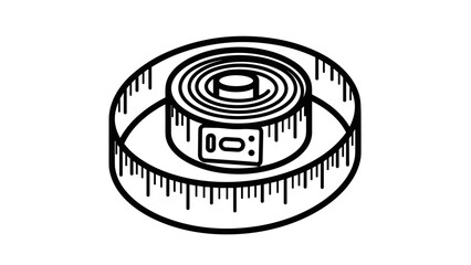Simple Black and White Micrometer Illustration.
