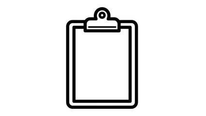 Simple Black Clipboard Icon Illustration Design.