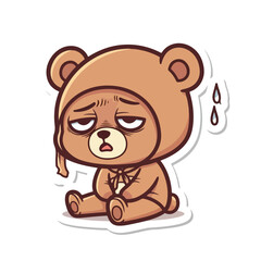 Fototapeta premium The Exhausted Bear: Monday Morning Blues