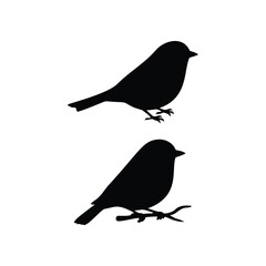 Two simple bird silhouette vector flat illustration design.