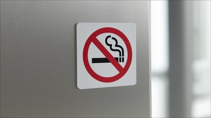 No smoking sticker on door