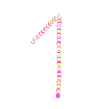 Number one to zero written 