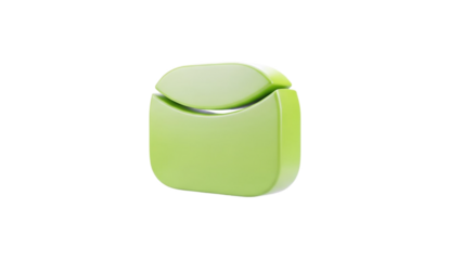 3D Green dental floss dispenser on transparent background