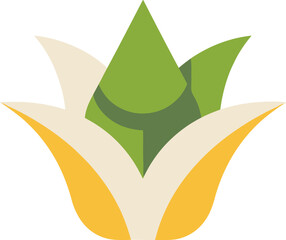 Fototapeta premium Vibrant Green and Yellow Vector Graphic Logo Design Element for Eco-Friendly Brands and Environmental Organizations