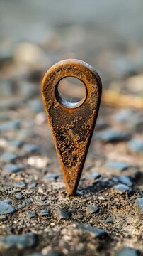 Video A single wooden pin lying on the ground, featuring a small hole