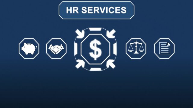 Payroll financial technology automation with HR service for online salary management, employee compensation and digital business finance concept.