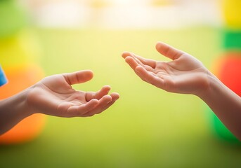 Two open hands reaching out to each other in hope.