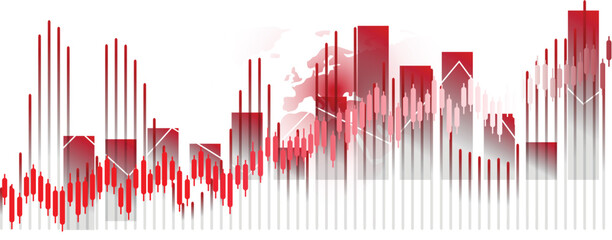 Inflation background worldwide. Graph showing increase in inflation Worldwide background concept, The word core values and stocks, and shares against, Data analyzing in a foreign market