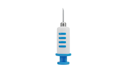 Medical Syringe with Blue Stripes on transparent background