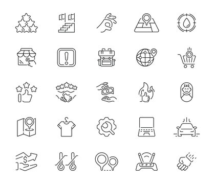 Web development icons set. editable line icons, linear, design and programming symbols
