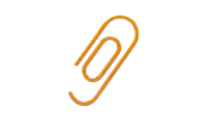 Obraz premium 3D Orange Paperclip on transparent background