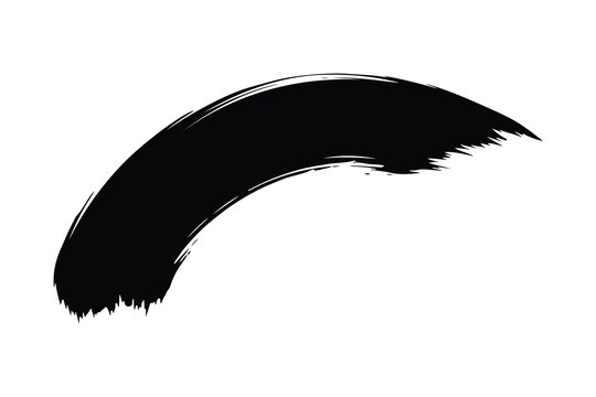 Black ink brush stroke arc