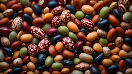 Assorted Dry Beans Background Texture