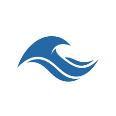 Fototapeta premium Dynamic Blue Ocean Wave Icon Vector Abstract Design Element for Water, Sea, and Energy Concepts