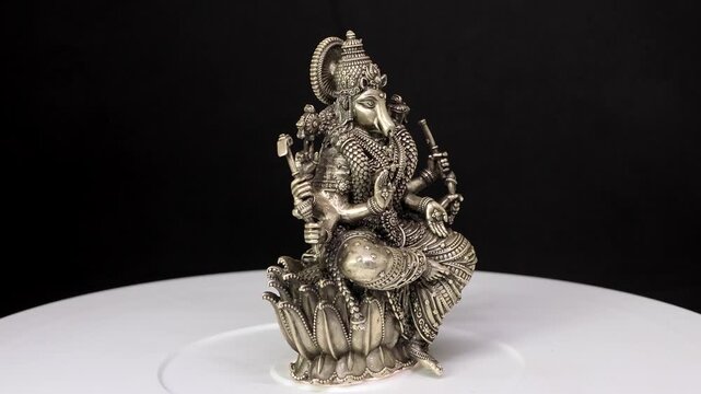 Silver Idol of Varaha Devi &ndash; Sacred Hindu Deity Sculpture Depicting Divine Power, Protection, and Spiritual Significance in Traditional Indian Religious Art