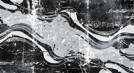 Textured abstract background with fluid waves and distressed elements.
