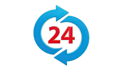 24 Hours Service Icon: Continuous Support