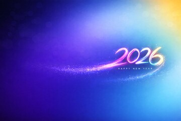 2026 Colorful Brush Stroke Typography on Modern Gradient Background