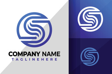 Letter S Circle Blue Logo Design Element Stock Vector Illustration Template