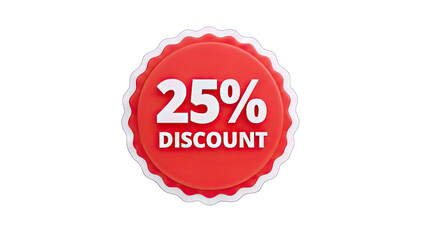 25% Discount Badge on White Background