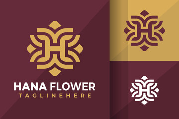 Letter H Flower Ornament Logo Logos Design Element Stock Vector Illustration