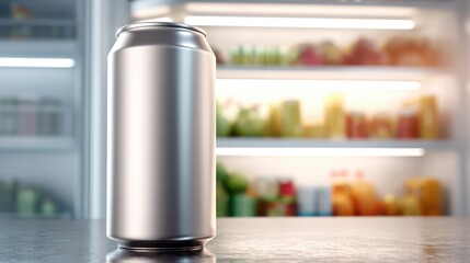 Aluminum Beverage Can on Kitchen Counter