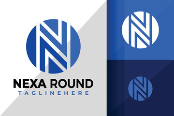 Letter N Round Circle Logo Logos Design Element Stock Vector Illustration