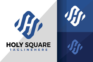 Letter H Square Logo Logos Design Element Stock Vector Illustration