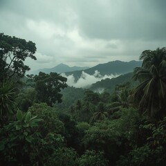 clouds over the mountains