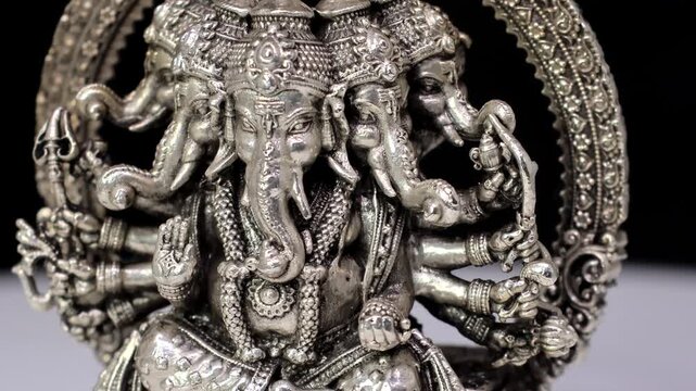 Panchamukhi Ganesha (Heramba Ganesha) | Five-Faced Form of Lord Ganesha Symbolizing Pancha Koshas, Divine Power, Spiritual Growth, Protection, and Higher Consciousness in Hindu Religious Art