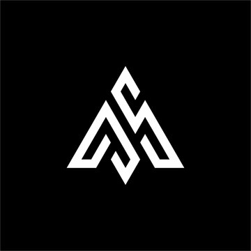 Sleek MS or SM monogram in an abstract mountain form. Represents aspiration & precision. Ideal for Venture Capital or Outdoor Tech.