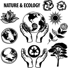 set of ecology icons