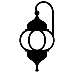Antique Lantern Icon Symbol Silhouette Vector on White Background