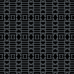 Seamless Modern Geometric Line Pattern, Black and White Abstract Lattice Texture Vector Illustration.