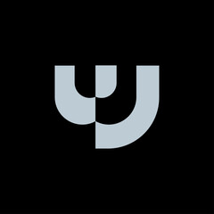 Modern Minimalist Letter W Flower Monogram Logo, Geometric Abstract Botanical Branding Icon Vector.
