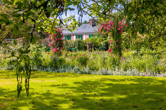 Claude Monet's house in Giverny, France. The artist himself designed the famous gardens, which he used as subjects for his paintings.