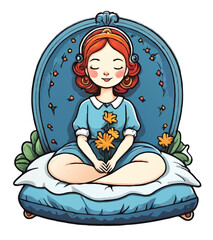 woman doing yoga pose cartoon vector illustration