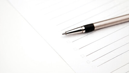 Pen on lined paper checklist