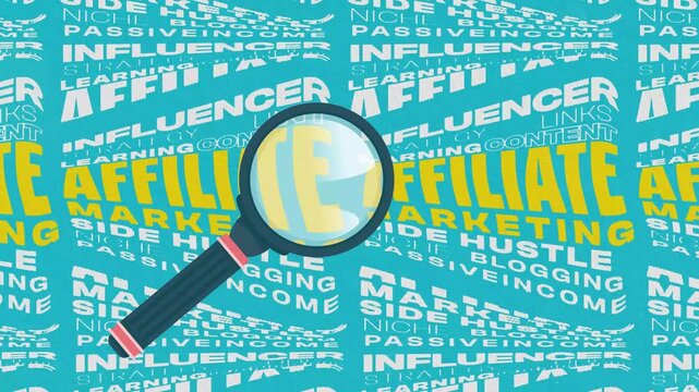 Affiliate Marketing Dynamic Typography Animation With Magnifier Zoom Effect