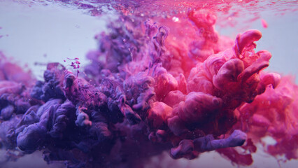 Pink and Purple Ink in Water
