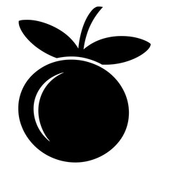 Palm Fruit Hand Drawn Silhouette Icon Vector on white background