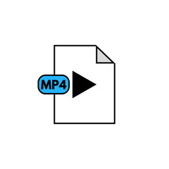 Simple MP4 File Format Document Icon Illustration. ( original illustration, not AI Generated ).