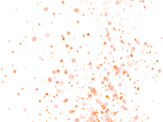 Fire Sparkle Overlay. Glowing Ember Sparks Isolated on Transparent Background. Burn Light Effect.