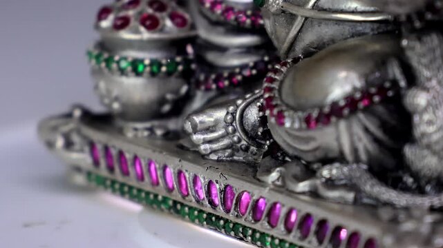 Silver Idol of Kuber Devta | Lord Kubera Hindu God of Wealth and Prosperity, Sacred Deity Sculpture Symbolizing Abundance, Success, Financial Growth, and Divine Protection in Indian Religious Art